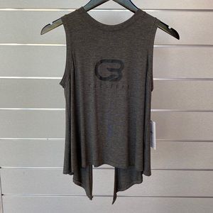 Emily Hsu CycleBar - Lucy Tank - Rock Your Ride - Charcoal - Small - NWT